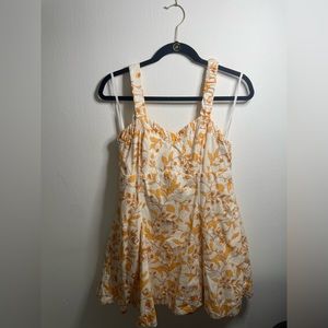 Anthropologie dress cream & orange! Perfect for vacation.
